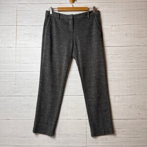 Theory Pants Womens Size 8 Gray & Black Speckled Cropped Tailored Trousers Wool